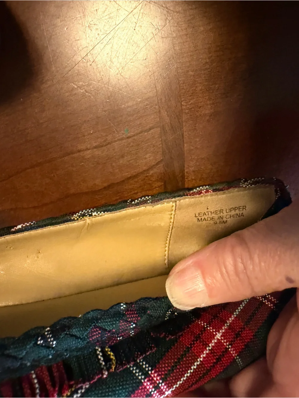 Talbots Francesca Driving Flats Tartan Size 9.5 Plaid Shoes Christmas Ruffle